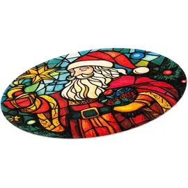 Wash+Dry Stainglass Santa 90 x 90 cm Bunt