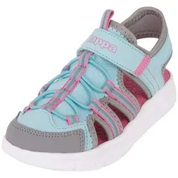 Outdoorsandale KAPPA, Gr. 26, grau (aqua, grau), Synthetik, Textil, mehrfarbig, sportlich, Schuhe, mit gewebten Lace-Loops