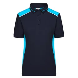 Damen Workwear Polo Kontrast - Farbe blau - Größe XL