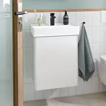 Villeroy & Boch Collaro Waschbeckenunterschrank Anschlag links 41 x 55 cm Glossy White