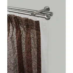 Gardinenstange GARESA "KUGEL", silber (edelstahlfarben), L:310cm Ø:16mm, Eisen, Gardinenstangen, Innenlauf-Vorhanggarnitur, verlängerbar, Kugel, edelstahl optik