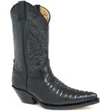 Grinder Herren Carolina Croc Leder Schwarz Western Cowboy Tanzstiefel 41 - 41 EU