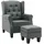vidaXL Ohrensessel Valerii Polyester 67,5 x 94 x 69 cm Grau mit Fußhocker