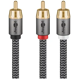goobay Cinch Y-Kabel 2x Cinch-Stecker - Cinch-Stecker 5,0m (65302)