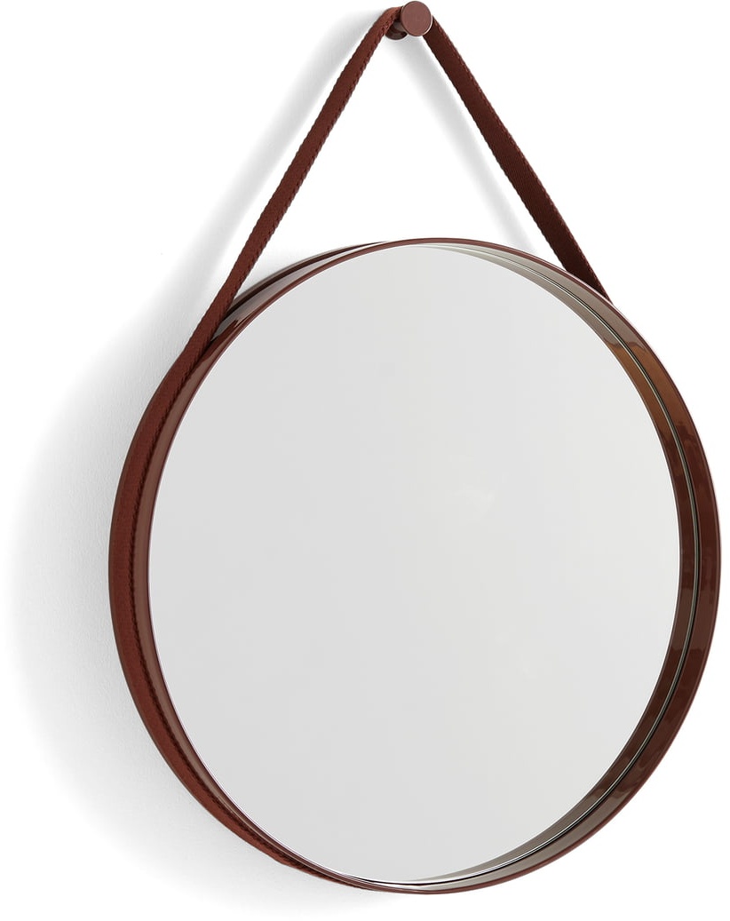 HAY - Strap Mirror No. 2 , Ø 50 cm, dunkelbraun