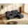 vente-unique Eckcouch Polyester 2-Sitzer Anthrazit