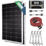 Rhein Beleuchtung Solarmodul 400W 12V Wohnmobil Solaranlage Komplettset, 400 W, Monokristallin, (1-St., Inklusive 12V/24V MPPT-Laderegler, Y-Adapter, 3m Solarmodul mit MC4), IP65 wasserdicht, hohe Effizienz, mit MPPT-Laderegler