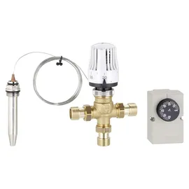 emmeti s.p.a 3-Wege Thermomischer Festwertregler für Heizung Fixtemperatur für Fußbodenheizung 20-65 °C 20 (3/4")