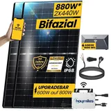 EPP.Solar Balkonkraftwerk mit Speicher 880W Bifazial Komplettset inkl.440W Solarmodule mit 1,6 kWh Solarspeicher, Hoymiles 800W Wechselrichter & 3M Kabel