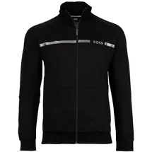 Boss Herren Sweatjacke mit Stehkragen - Authentic Jacket Z, Zipper, Baumwolle Schwarz 2XL