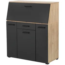 otto home Sekretär Moid, Home-Office-Schreibtisch, viele Stauraummöglichkeiten, kompaktes & modernes Design, B. 88,5 cm schwarz