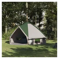 vidaXL Teepee Zelt für 8 Personen Grün/Weiß