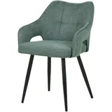 Mid.you Armlehnstuhl, Grün, Holz, Metall, Textil, Pappel, Sperrholz, Rundrohr, 60.5x81.5x55.5 cm, inklusive Armlehnen, Esszimmer, Stühle, Esszimmerstühle, Armlehnenstühle