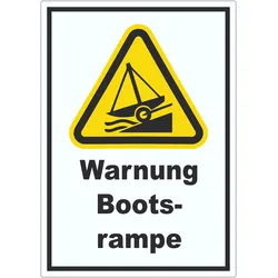Aufkleber Warnung Bootsrampe A4 (210x297mm)