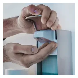 Relaxdays Desinfektionsspender, 2er Set, 500 ml, Eurospender für Desinfektionsmittel & Seife, Wandmontage, silber/weiß