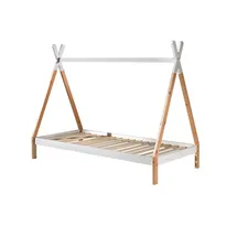 58 aufm Kessel Zeltbett Karyn 2 206 x 98 x 158 cm Massivholz weiß/natur beige