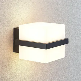 LINDBY Außenwandleuchte Aluminium 14,0 cm spritzwassergeschützt schwarz