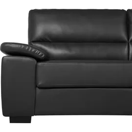 Beliani Couch Kunstleder 3-Sitzer Schwarz
