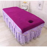 Highdi Massage Bettlaken mit Loch, Waschbare Massage Tischdecke Atmungsaktiv Bezug für Massageliege Weiches Beauty Betttisch-Bezug für Spa, Schönheits- und Gesichtssalon (90 * 190cm,Fuchsie)