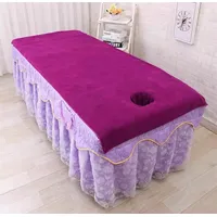 Highdi Massage Bettlaken mit Loch, Waschbare Massage Tischdecke Atmungsaktiv Bezug für Massageliege Weiches Beauty Betttisch-Bezug für Spa, Schönheits- und Gesichtssalon (90 * 190cm,Fuchsie)