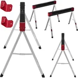 KRAFT&DELE | Arbeitsbock Set, klappbar, Stahl, 500kg, 2TLG, Kompakter Unterstellbock - Silber