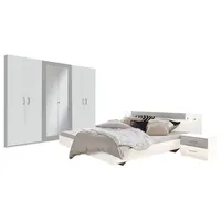 Wimex Schlafzimmer-Set Angie, (Angie, 4-St., 4-teiliges Schlafzimmerset), 4-teilig weiß beton lichtgrau weiß
