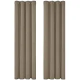 Deconovo Single Blackout Curtains Thermo-Verdunkelungsvorhänge für Schlafzimmer, Polyester, 140 x 260, 2