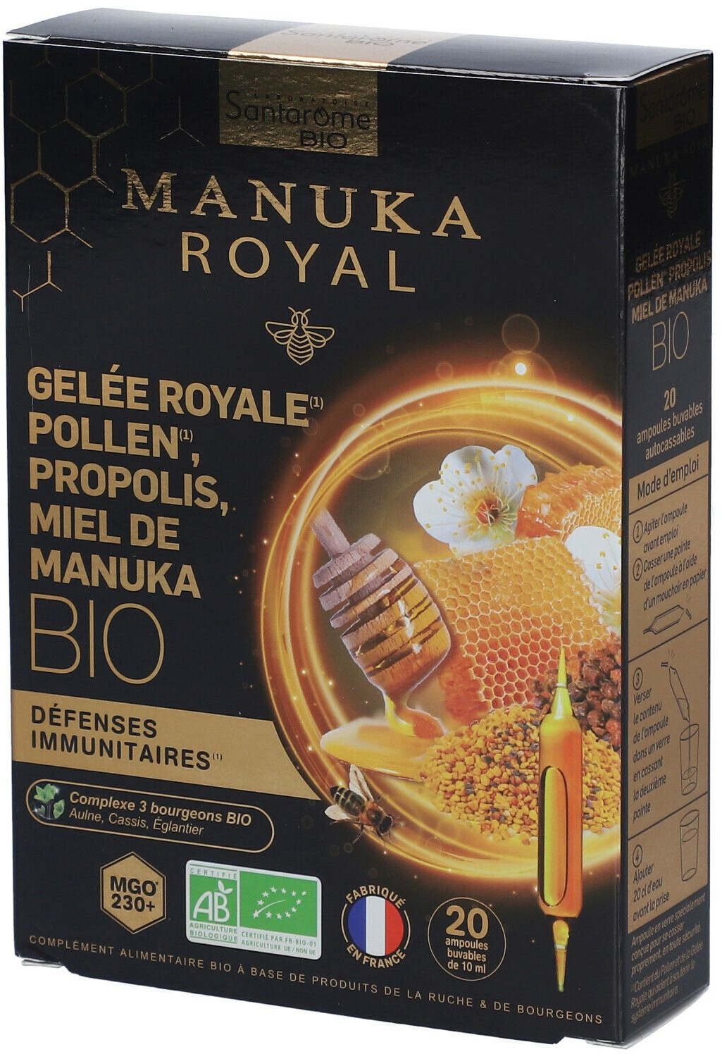 Santarome Gelée Royale Pollen Propolis Miel de Manuka Bio Ampoules 200 ml ampoule(s) buvable(s)