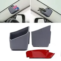 GRAU/GREY 2er Set Brillenhalter selbstklebende Kfz Sonnenbrillen Etui Fach Brillenetui Sonnenbrillenhalterung Brillenablage Halter Organizer INION®