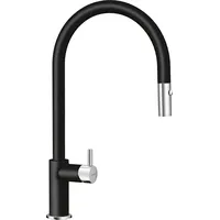 SCHOCK Küchenarmatur Hekate in Schwarz – Hochdruck Armatur mit ausziehbarer Schlauch-Braus und Umschaltmöglichkeit zwischen Brause- und Strahlfunktion