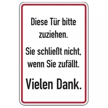 Dreifke Hinweisschild Diese Tür bitte zuziehen 300 x 200 mm Folie