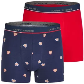 Happy Shorts 2er Set Boxershorts Rot / Dunkelblau L