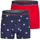 Happy Shorts 2er Set Boxershorts Rot / Dunkelblau L