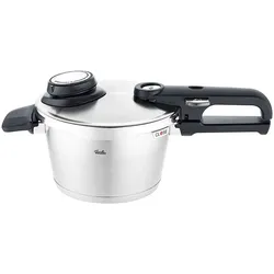 Schnellkochtopf FISSLER "Vitavit premium Schnellkochtopf", silber (silberfarben), Ø:18cm, Töpfe, Verriegelungsanzeige, Einstellbares Abdampfen, Einstellbare Kochstufen