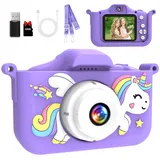 MYSTILUCK Kinderkamera, 1080P HD Digitalkamera für Kinder mit 2,0"-Bildschirm & 32GB-Karte, Fotoapparat-Spielzeug für Jungen & Mädchen, Kinder 3-12 Jahre Weihnachten & Geburtstag