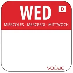 Vogue Selbstauflösende Lebensmittelrotationsetiketten Mittwoch
