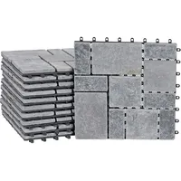 Mendler Steinfliese HWC-K70, Bodenfliese Steckfliese Naturstein, 11x je 30x30cm