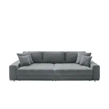 bobb Big-Sofa Webstoff 3-Sitzer Grau