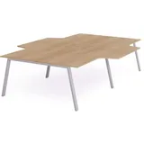 Rocada Mehrfacharbeitstisch Blanca L-Form BxTxH 320x163x240x73cm Gestell grau Platte Melamin buche