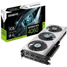 Gigabyte GeForce RTX 4060 Eagle OC Ice 8G, 8GB GDDR6, 2x HDMI, 2x DP (GV-N4060EAGLEOC ICE-8GD)