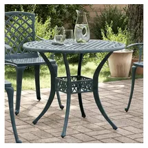 vidaXL Gartentisch Grün Ø90x75 cm Aluminiumguss