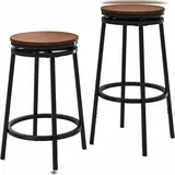 Costway Barhocker 2er Set 360° Drehbar höhenverstellbar Braun