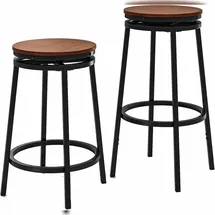 Costway Barhocker 2er Set 360° Drehbar höhenverstellbar Braun