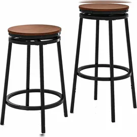 Costway Barhocker 2er Set 360° Drehbar höhenverstellbar Braun