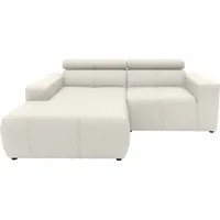 DOMO collection »Brandon kleine Ausführung B/T/H: 214/100/80 cm«, Mit Kopfteilverstellung, auch in Leder und Cord, L-Form