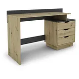 byLIVING Schreibtisch BELFAST Eiche Artisan Anthrazit, B/H/T: ca. 138x83,5x51,5 cm
