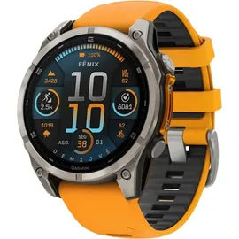 Garmin fenix 8 AMOLED 51 mm sapphire, graphit / titanium titan mit QuickFit Silikon-Armband 26 mm