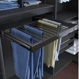 FMBLDM Hosenauszug für Kleiderschrank, Stretch-Hosenständer, Ausziehbarer Hosenständer aus Metall, Versteckte Kleiderstange im Waschmaschinenschrank, Platzsparend mit Herausnehmbar Black,60-85cm