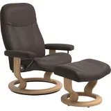 Stressless Stressless® »Garda«, (Set, Relaxsessel mit Hocker), mit Classic Base, Größe M, Gestell Eichefarben