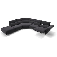 Sofanella 2-Sitzer Stoff Cuneo, Relaxsofa, Designsofa, Designer Couch, Italienisches Sofa, 2er Sofa schwarz